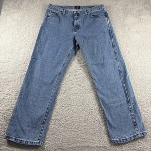 VINTAGE Wrangler 47 MWZ Jeans Mens 36x30 (Fits 35x29) Cowboy Cut Blue Cotton